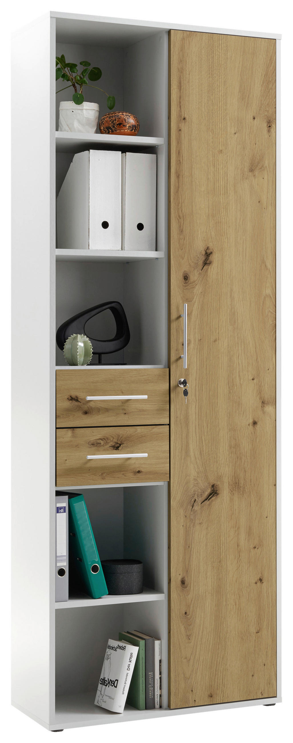 AKTENSCHRANK Eiche Artisan  - Eiche Artisan, MODERN, Holzwerkstoff (80/216/35cm) - Carryhome
