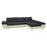 WOHNLANDSCHAFT Lederlook, Webstoff - Chromfarben/Dunkelgrau, Design, Textil/Metall (310/203cm) - Venda
