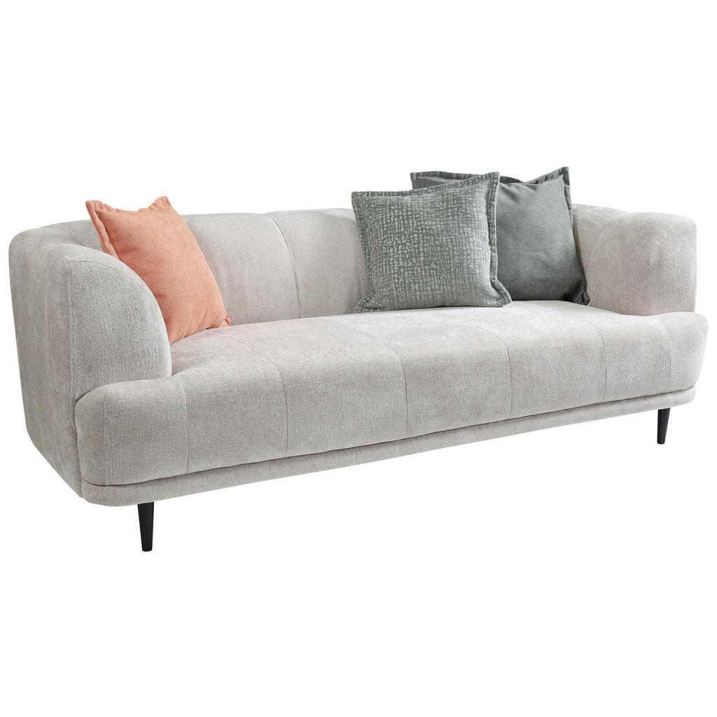 Thumbnail - Mid.you 3-Sitzer-Sofa, Creme, Textil, Füllung: Polyurethan (Pur), 226x77x106 cm, Made in EU, Wohnzimmer, Sofas & Couches...