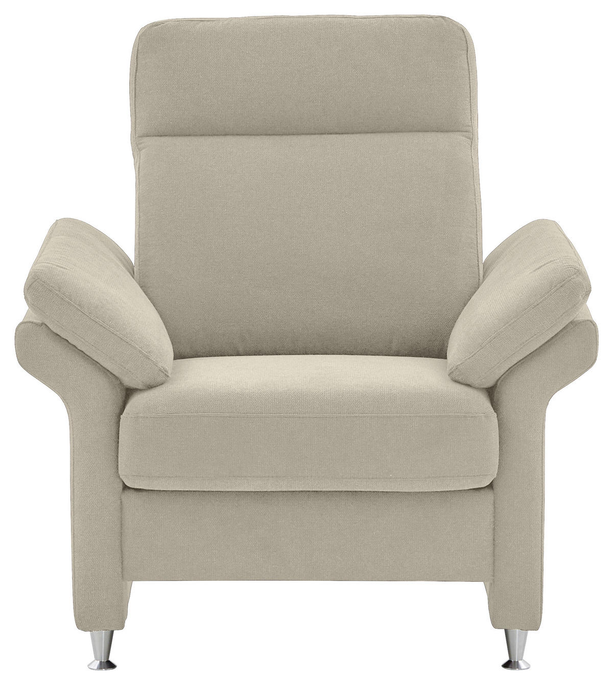 FERNSEHSESSEL in Flachgewebe Naturfarben  - Alufarben/Naturfarben, Modern, Textil/Metall (96/103/89cm) - Pure Home Comfort
