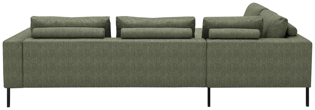 ECKSOFA  in Flachgewebe Grün  270/308 cm  - Schwarz/Grün, Design, Textil/Metall (270/308cm) - Pure Home Lifestyle