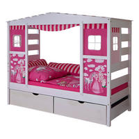DĚTSKÁ POSTEL SE STŘÍŠKOU, 90/200 cm pink - pink, Moderní, dřevo (90/200cm) - MID.YOU