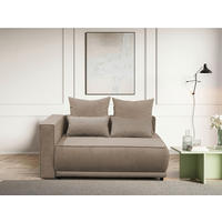 RÉCAMIERE Taupe Plüsch  - Taupe/Schwarz, Design, Kunststoff/Textil (168/73/99cm) - MID.YOU