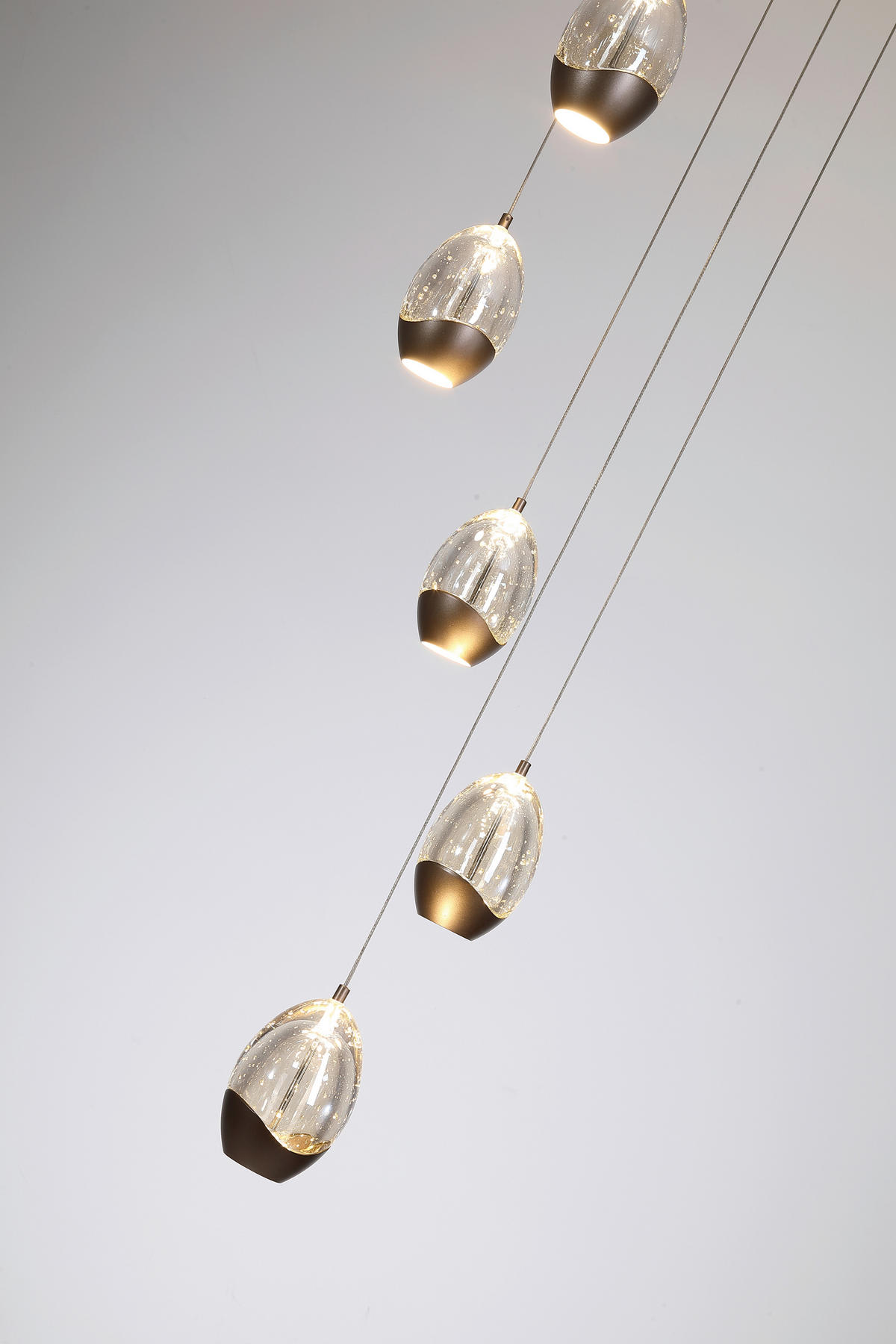 LED-HÄNGELEUCHTE 30/150 cm  - Champagner/Transparent, Trend, Glas/Metall (30/150cm)
