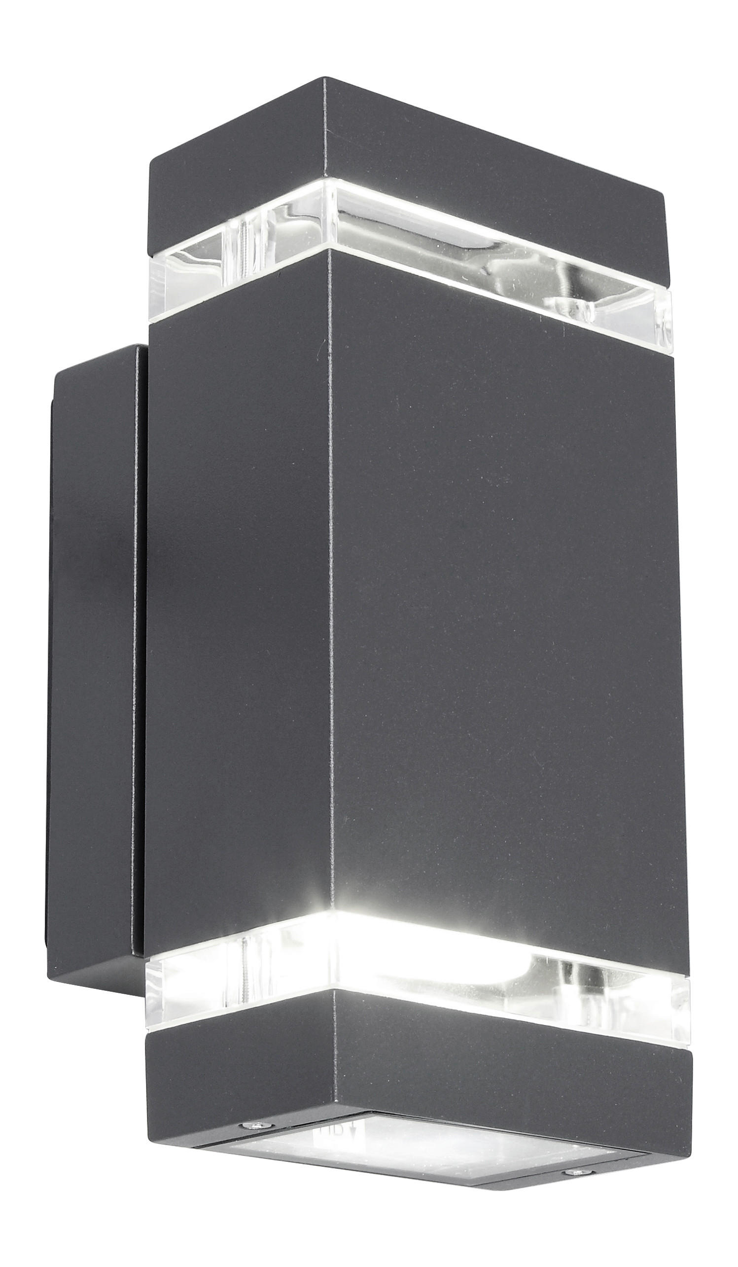 AUßENWANDLEUCHTE FOCUS   - Klar/Anthrazit, Design, Glas/Metall (23,50/11,00/10,90cm)