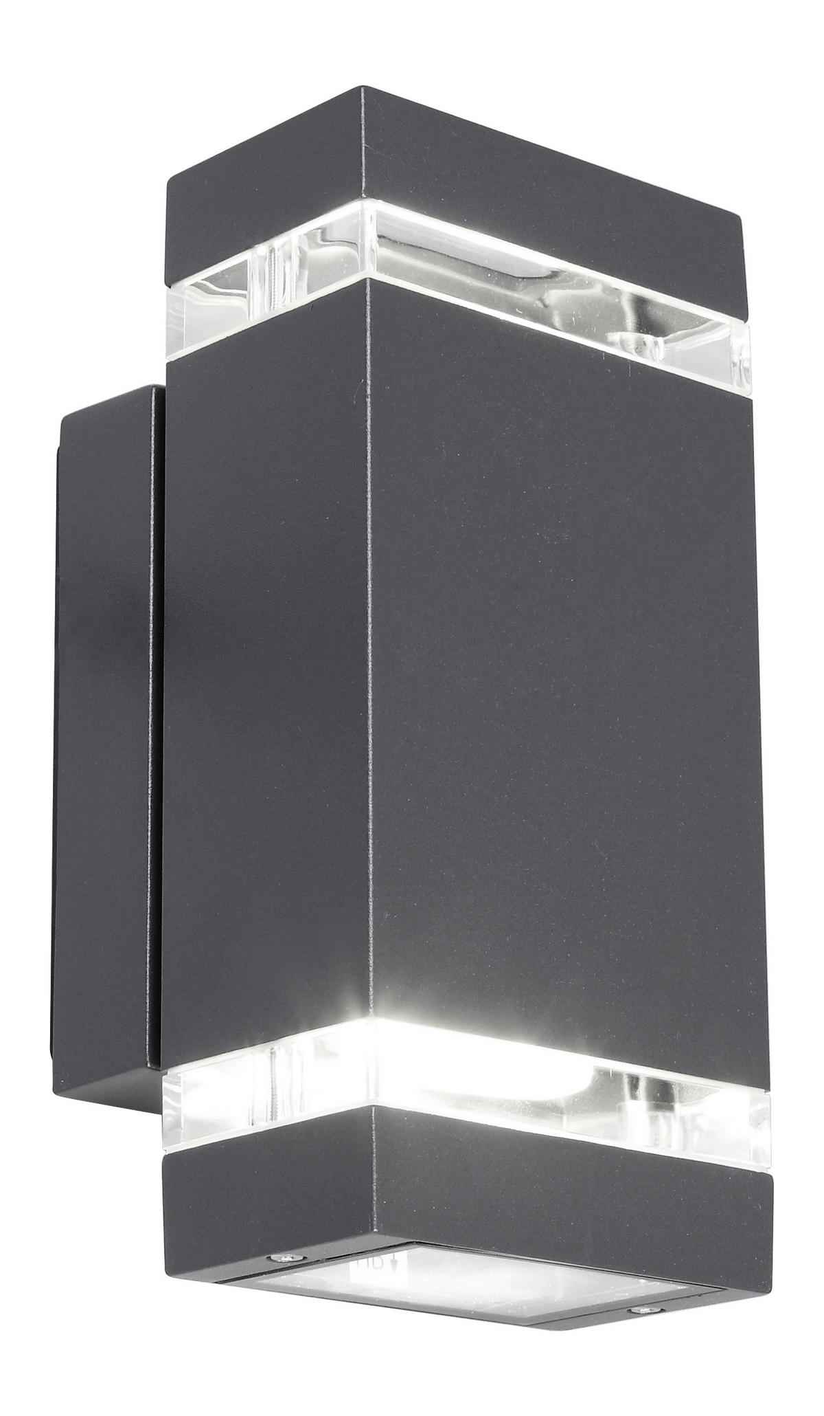 AUßENWANDLEUCHTE FOCUS   - Klar/Anthrazit, Design, Glas/Metall (23,50/11,00/10,90cm)