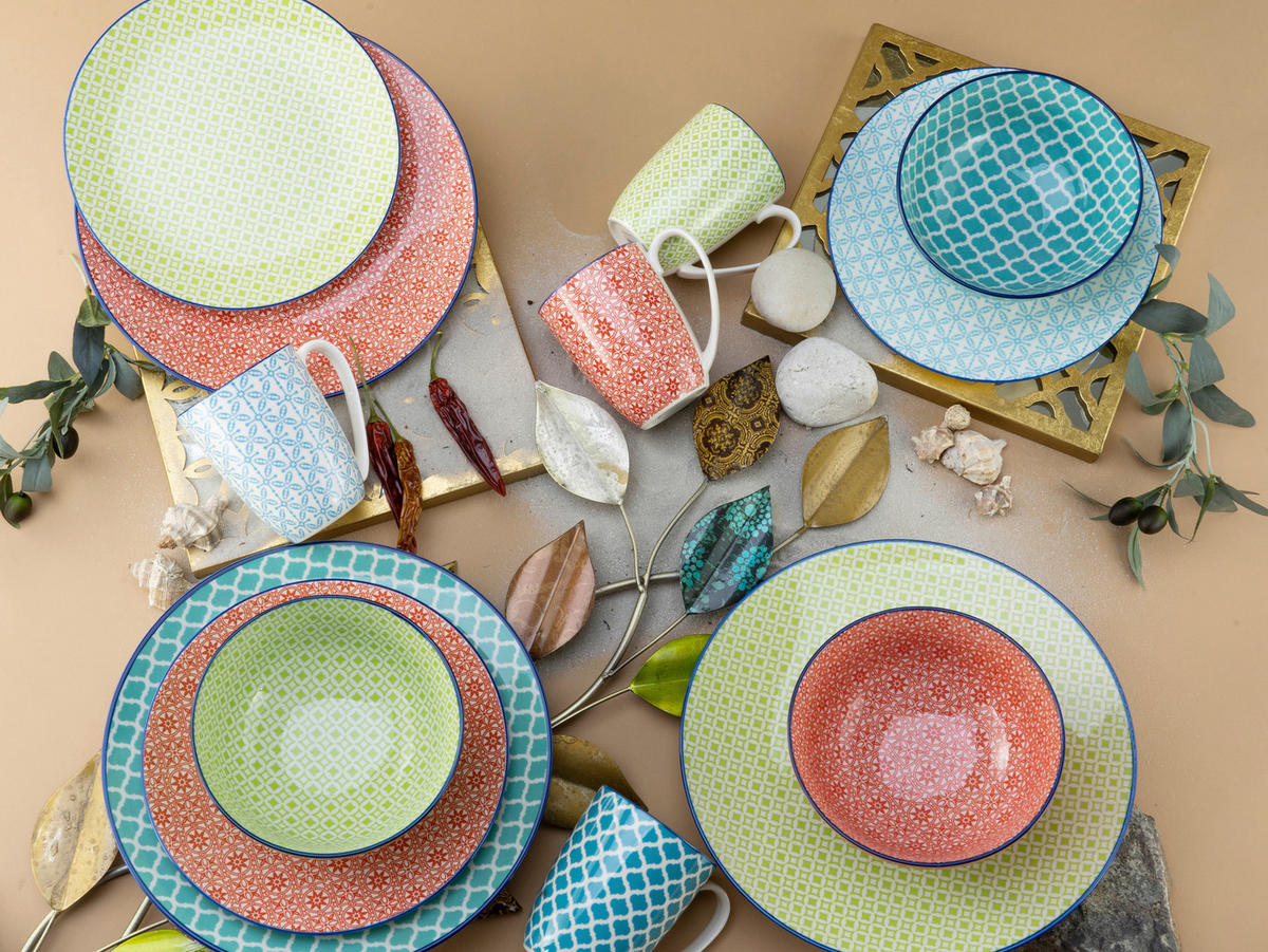 KOMBISERVICE Mediterran II 16-teilig  - Multicolor, Keramik - Creatable