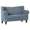 2-SITZER-SOFA Cord Hellblau  - Dunkelbraun/Hellblau, Design, Holz/Textil (168/96/75cm)