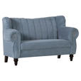 2-SITZER-SOFA in Cord Hellblau  - Dunkelbraun/Hellblau, Design, Holz/Textil (168/96/75cm) - Ambia Home