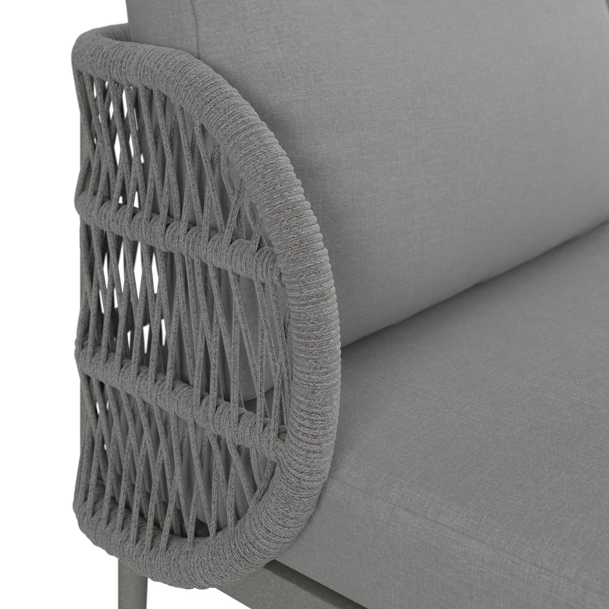 LOUNGEGARNITUR 4-teilig  - Naturfarben/Grau, Modern, Glas/Kunststoff (255/72/145cm) - Ambia Garden