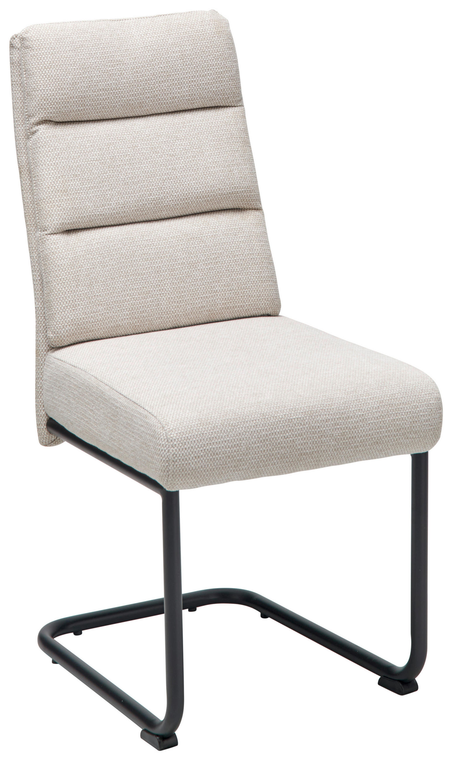 Scaun Cantilever din lemn, metal, textil, bej