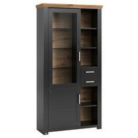 VITRINE in Graphitfarben, Eiche Artisan  - Graphitfarben/Eiche Artisan, Design, Glas/Holzwerkstoff (104,5/206,6/42,2cm) - SetOne by Musterring