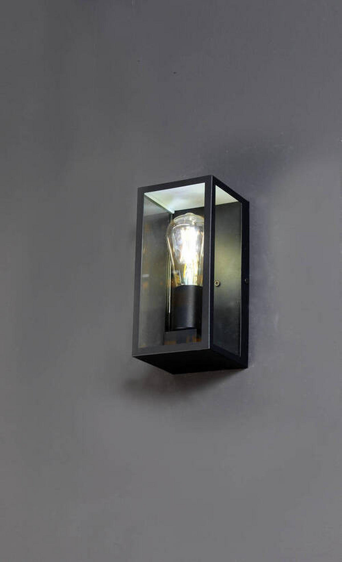 AUßENWANDLEUCHTE Karo 11/23,6/11 cm   - Klar/Schwarz, Basics, Glas/Metall (11/23,6/11cm)