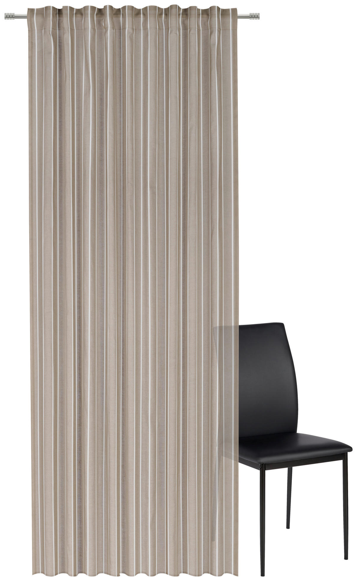 FERTIGVORHANG  halbtransparent   140/255 cm  - Braun/Weiß, Design, Textil (140/255cm) - Bio:Vio