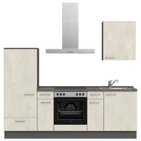 KÜCHENBLOCK 240 cm   in Weiß, Schieferfarben  - Schieferfarben/Edelstahlfarben, MODERN, Holzwerkstoff/Metall (240cm) - Nobilia