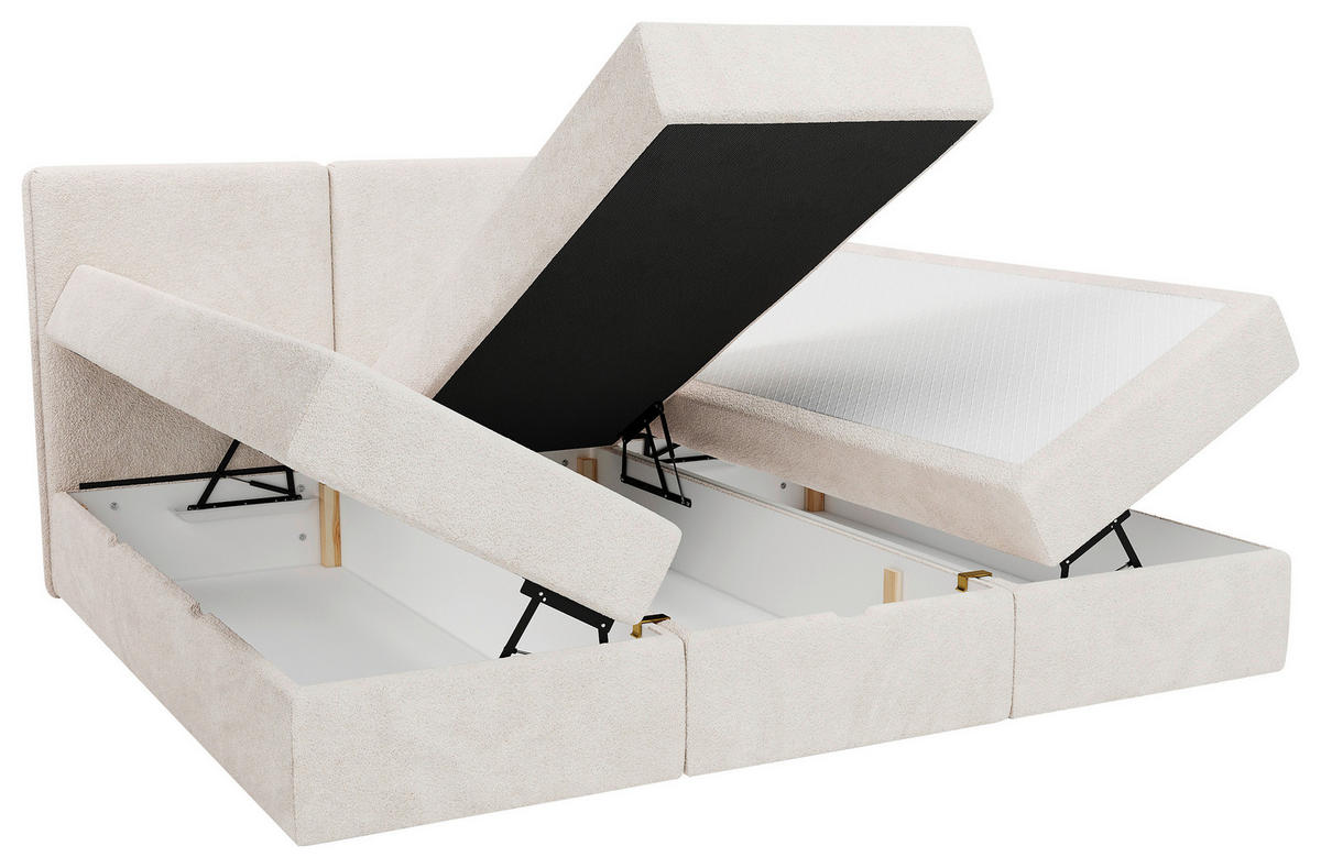 FAMILIENBETT - Creme/Schwarz, MODERN, Holz/Holzwerkstoff (270/200cm) - MID.YOU