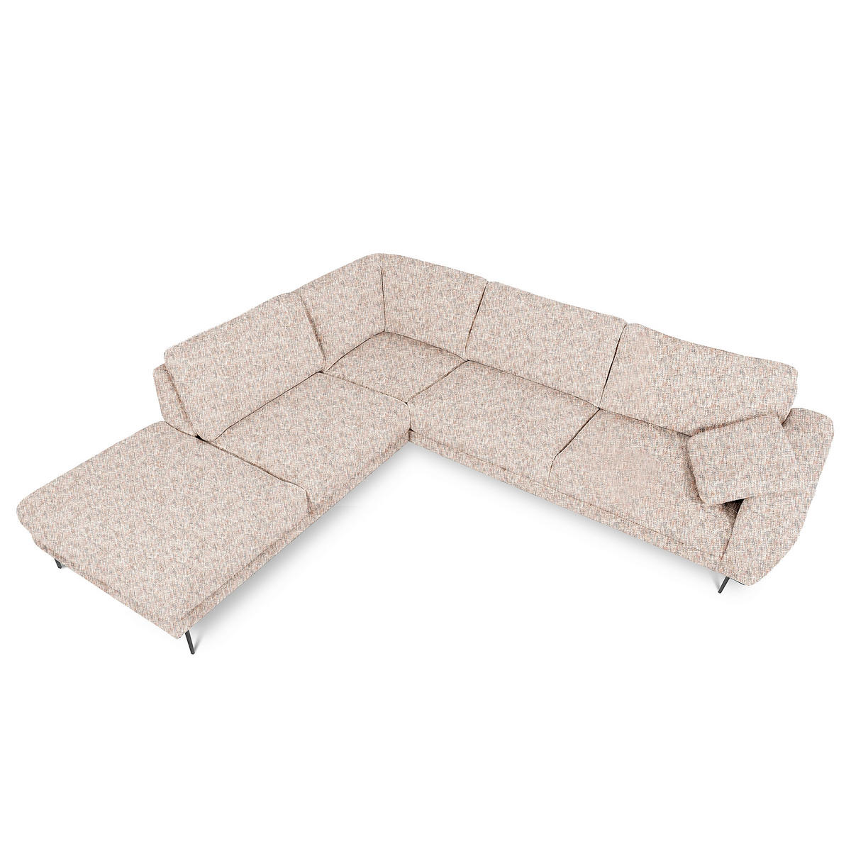 ECKSOFA SPRING Blau, Gelb, Rot, Weiß Webstoff Zierkissen  - Blau/Gelb, Design, Textil/Metall (250/273cm) - Livetastic