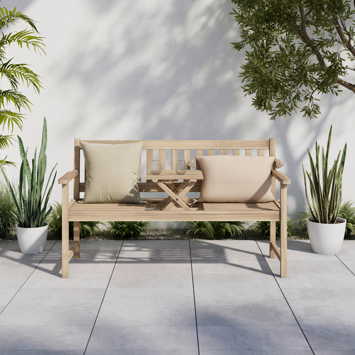 GARTENBANK Akaziefarben  - Akaziefarben, Romantik / Landhaus, Holz (120/89/55cm) - Ambia Garden