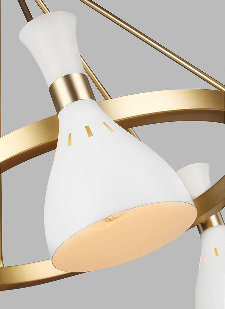 KRONLEUCHTER 81.3/89.3  cm    - Weiss/Messingfarben, Konventionell, Metall (81.3/89.3 cm) - Elstead Lighting