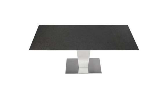 ESSTISCH Anthrazit, Edelstahlfarben rechteckig  ausziehbar  - Edelstahlfarben/Anthrazit, Design, Keramik/Metall (120-179/80/76cm) - Novel