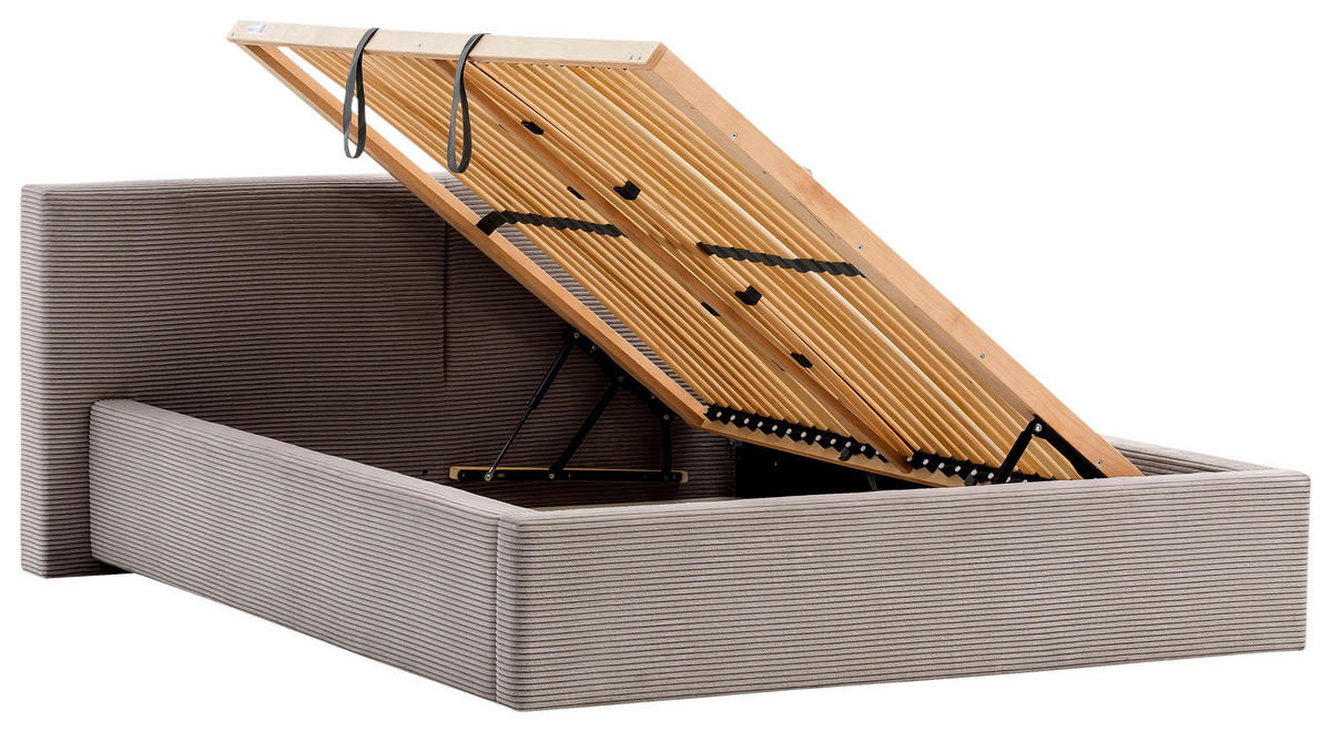 POLSTERBETT 140/200 cm  Taupe  - Taupe, Basics, Holz/Textil (140/200cm) - Xora