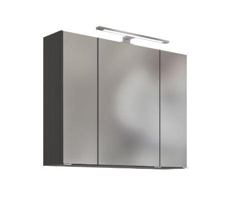 SPIEGELSCHRANK Graphitfarben - Alufarben/Graphitfarben, Basics, Glas/Holzwerkstoff (80/64/20cm) - MID.YOU