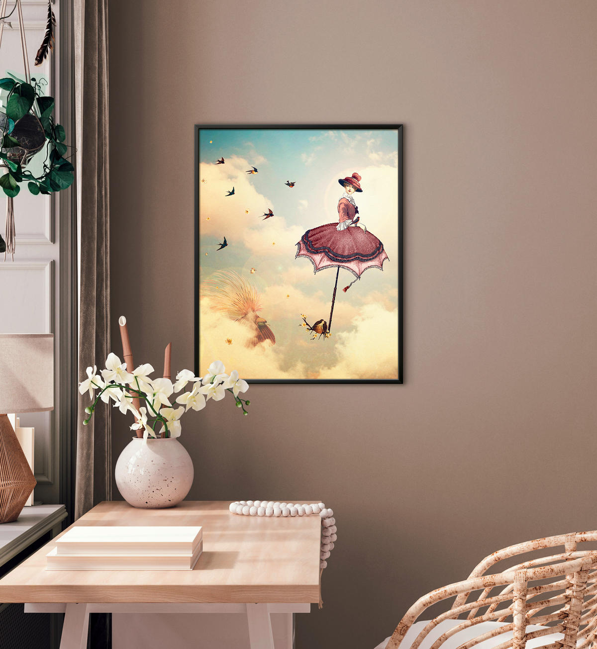 KUNSTDRUCK 40/50 cm  - Blau/Weiss, Basics, Papier (40/50cm) - Monee