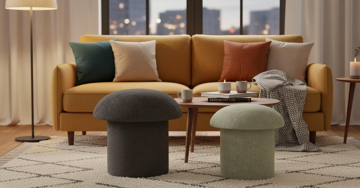 HOCKERSET Schwarz, Hellgrün  - Schwarz/Hellgrün, LIFESTYLE, Holzwerkstoff/Textil (45/47/45cm) - Xora