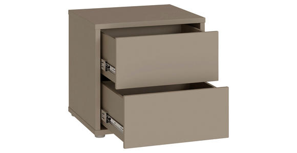 NACHTSCHRANK 50/48/42 cm  - Taupe/Silberfarben, Trend, Holzwerkstoff/Kunststoff (50/48/42cm) - Carryhome