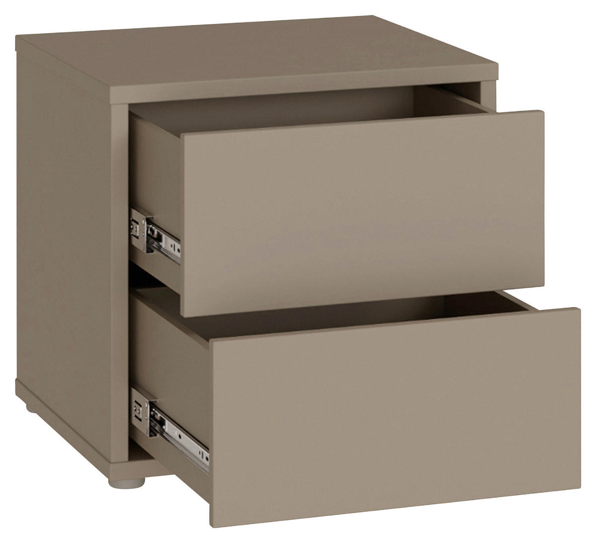 NACHTSCHRANK 50/48/42 cm  - Taupe/Silberfarben, Trend, Holzwerkstoff/Kunststoff (50/48/42cm) - Carryhome