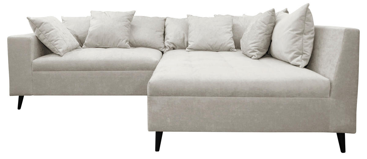 KUTNA GARNITURA tekstil  svijetlo siva   - svijetlo siva/crna, Design, tekstil/drvo (247/174cm) - MID.YOU