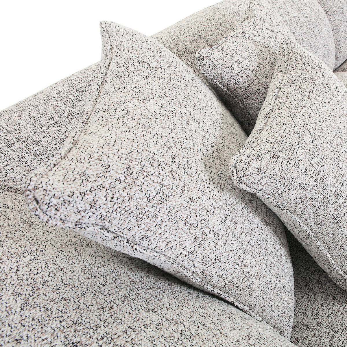BIGSOFA in Flachgewebe Greige  - Greige/Schwarz, Konventionell, Kunststoff/Textil (280/75/100cm) - Carryhome