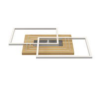 LED-DECKENLEUCHTE Saalbach S 50/42/7 cm   - Silberfarben, Natur, Holz/Metall (50/42/7cm)