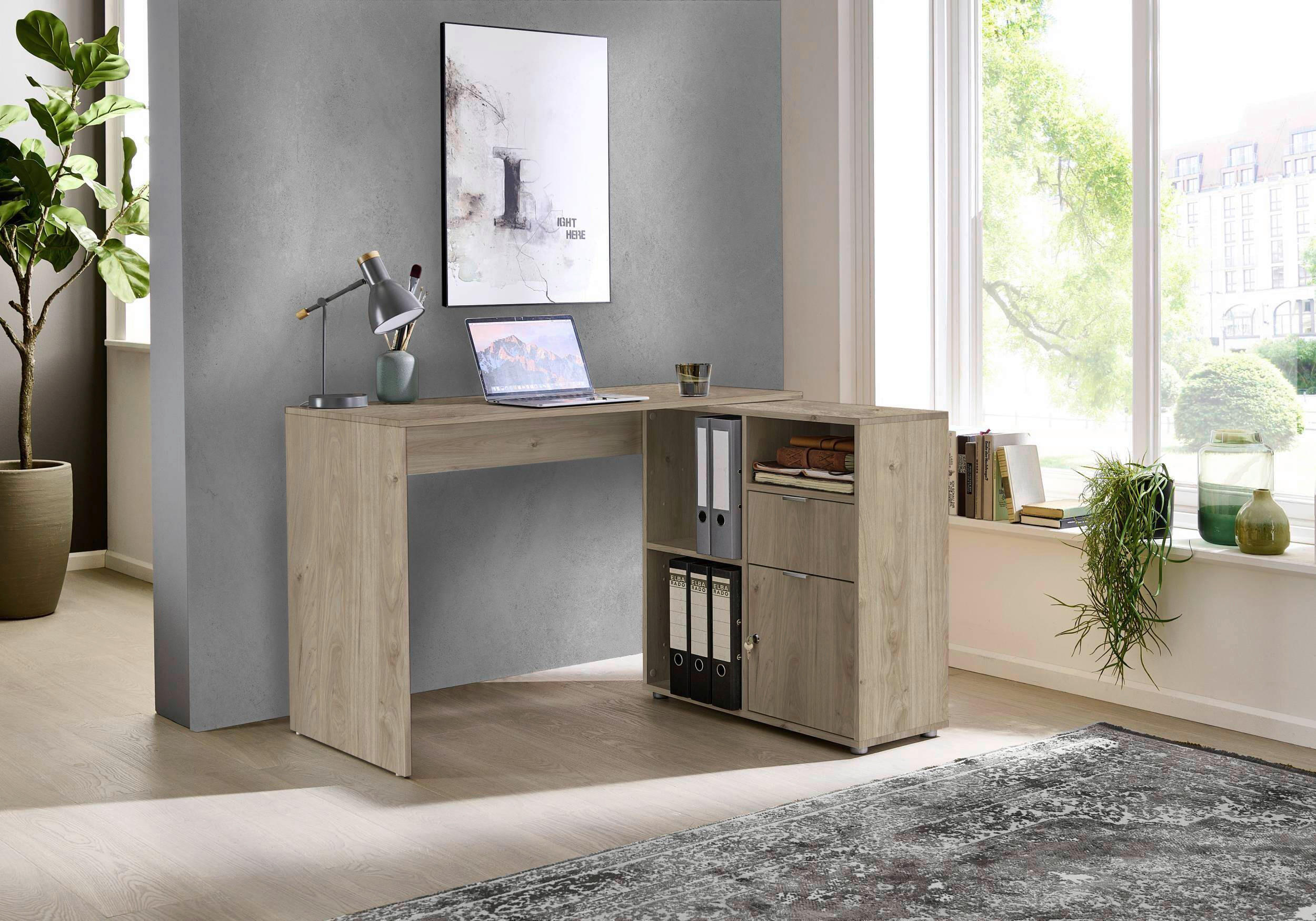 SCHREIBTISCHKOMBINATION Eichefarben  - Eichefarben, MODERN, Holzwerkstoff (110/85/74cm) - MID.YOU