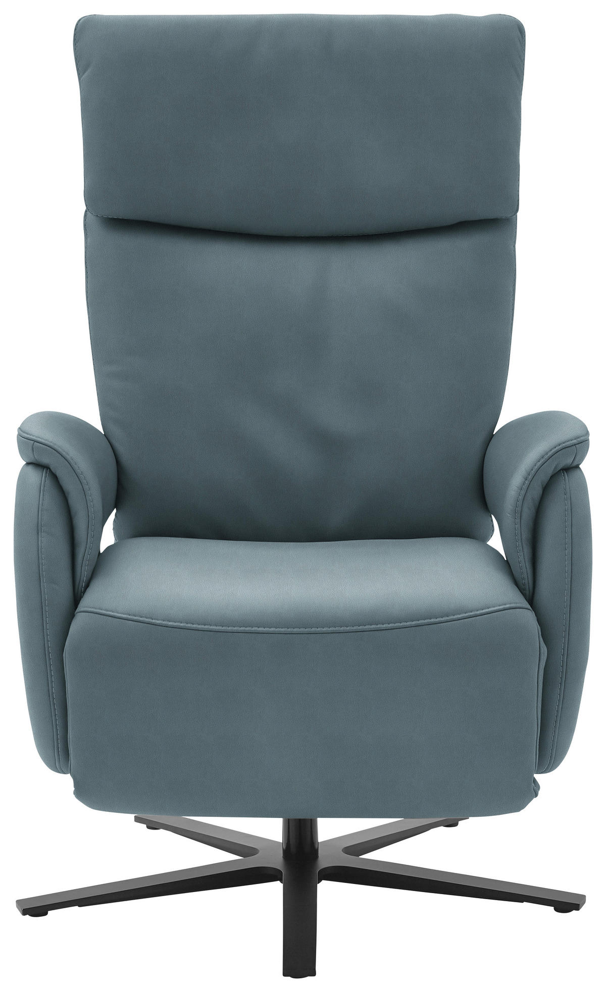 RELAXSESSEL in Leder Graublau  - Graublau/Schwarz, Design, Leder/Metall (70/115-119/85cm) - Dieter Knoll