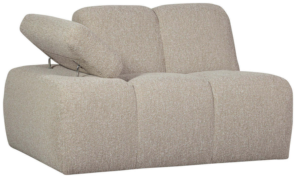 SOFAELEMENT Mojo Bouclé Beige  - Beige/Schwarz, Design, Kunststoff/Textil (97/74/124cm) - Livetastic