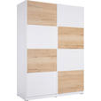 SCHWEBETÜRENSCHRANK  in Weiß, Eichefarben  - Eichefarben/Weiß, Design, Holzwerkstoff/Metall (150/213/62cm) - Hom`in