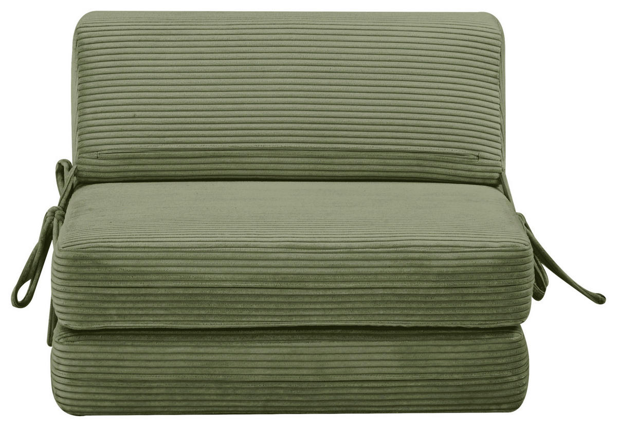 SCHLAFSESSEL Cord Olivgrün    - Olivgrün, Design, Textil/Metall (65/57/81cm) - Livetastic