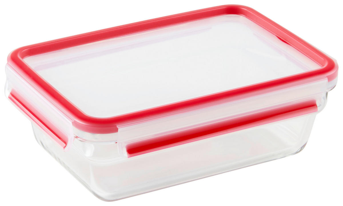 FRISCHHALTEDOSE CLIP & CLOSE GLAS 0,45 L  - Rot, Basics, Glas/Kunststoff (16,8/11,8/7cm) - Emsa