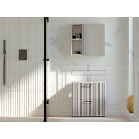 BADEZIMMER  in 60 cm  - Kaschmir/Schwarz, Trend, Glas/Holzwerkstoff (60cm) - Respekta