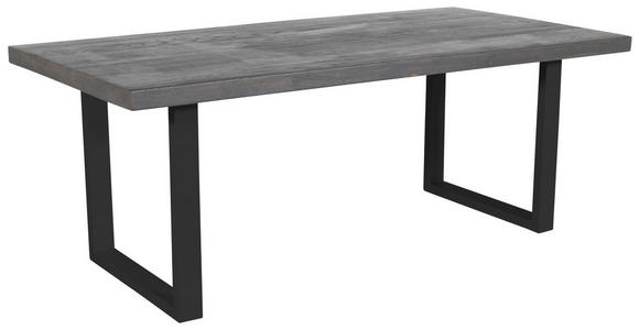 TISCHPLATTE - Eiche dunkel/Dunkelgrau, Design, Holz (180/90/5cm) - Landscape