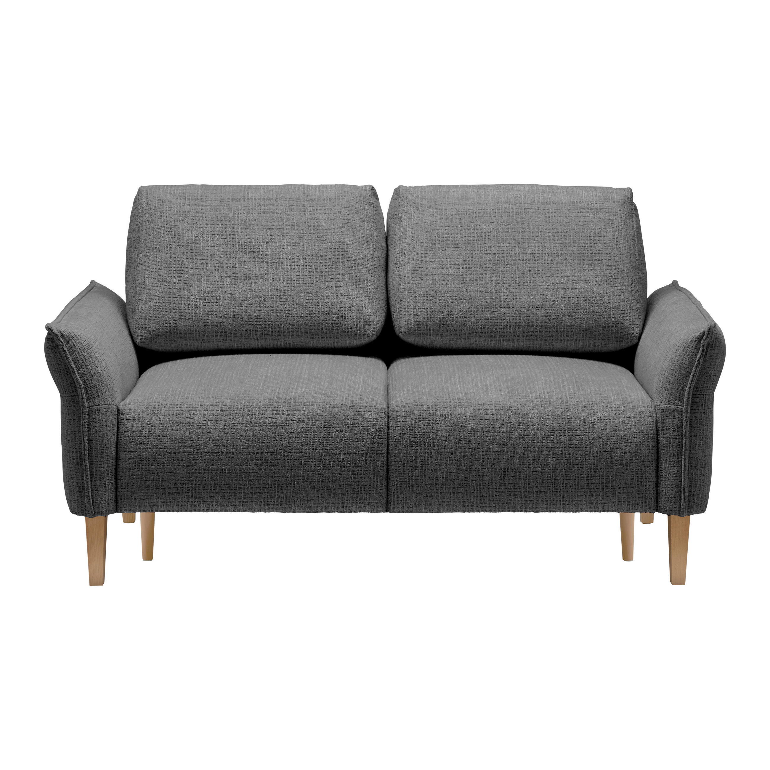 2-SITZER-SOFA in Webstoff Anthrazit  - Eichefarben/Anthrazit, Modern, Holz/Textil (150/85/92cm) - MID.YOU