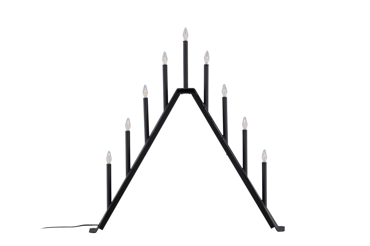 ADVENTSKERZENHALTER  - Schwarz, Basics, Kunststoff/Metall (64/64/7cm) - P & B
