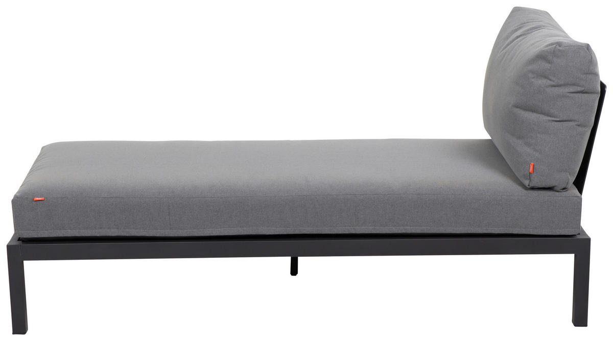 LOUNGEGARNITUR Teakholz massiv Aluminium, Edelstahl  - Anthrazit/Grau, KONVENTIONELL, Holz/Textil - Siena Garden