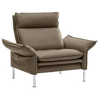 SESSEL Echtleder Grau    - Chromfarben/Grau, KONVENTIONELL, Leder (88/93/88cm) - Erpo