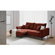 ECKSOFA in Cord Kupferfarben  - Schwarz/Kupferfarben, KONVENTIONELL, Textil/Metall (185/250cm) - Carryhome