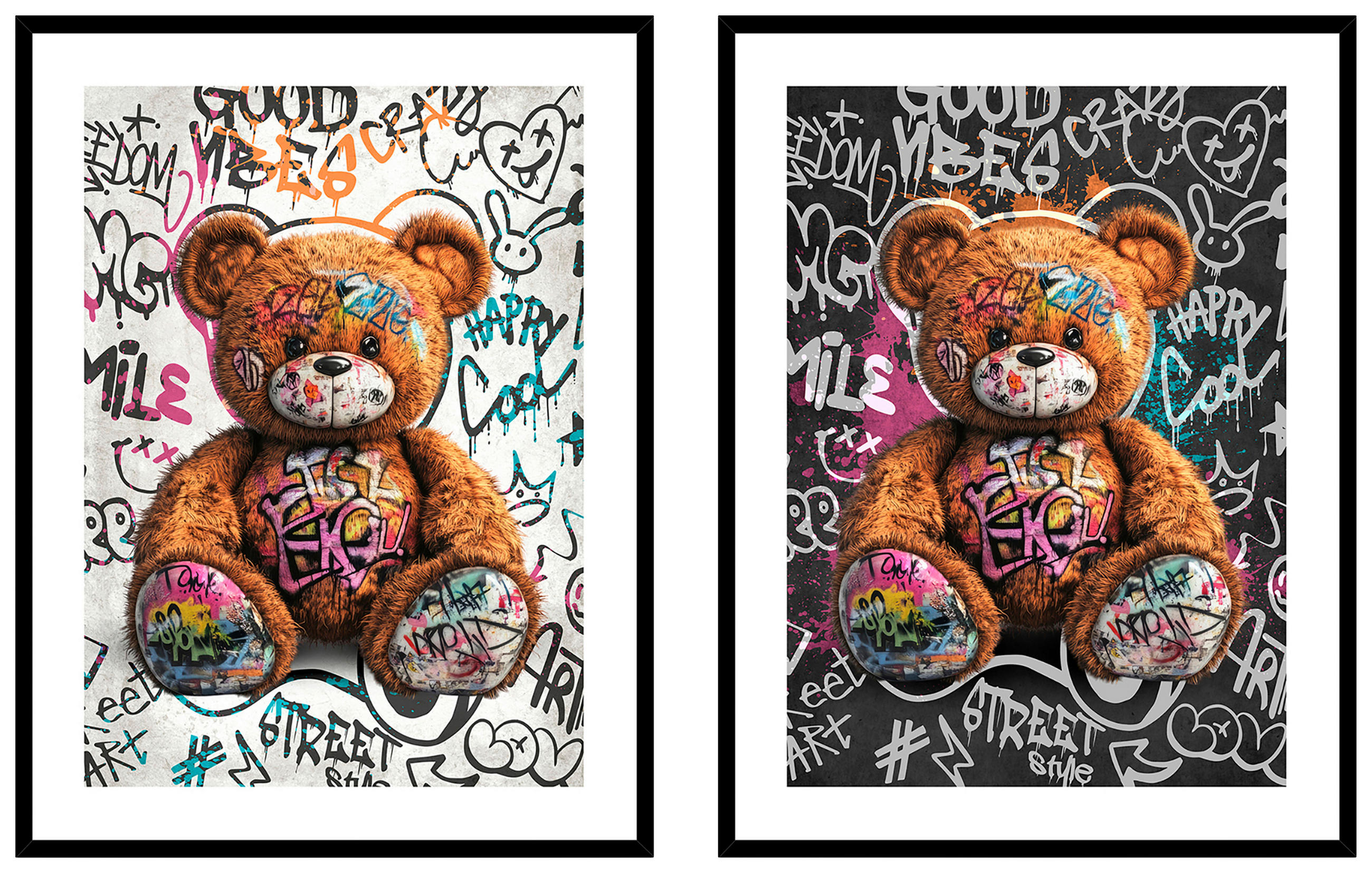 KUNSTDRUCK 30/40 cm  - Multicolor/Schwarz, Design, Holzwerkstoff (30/40cm) - Monee