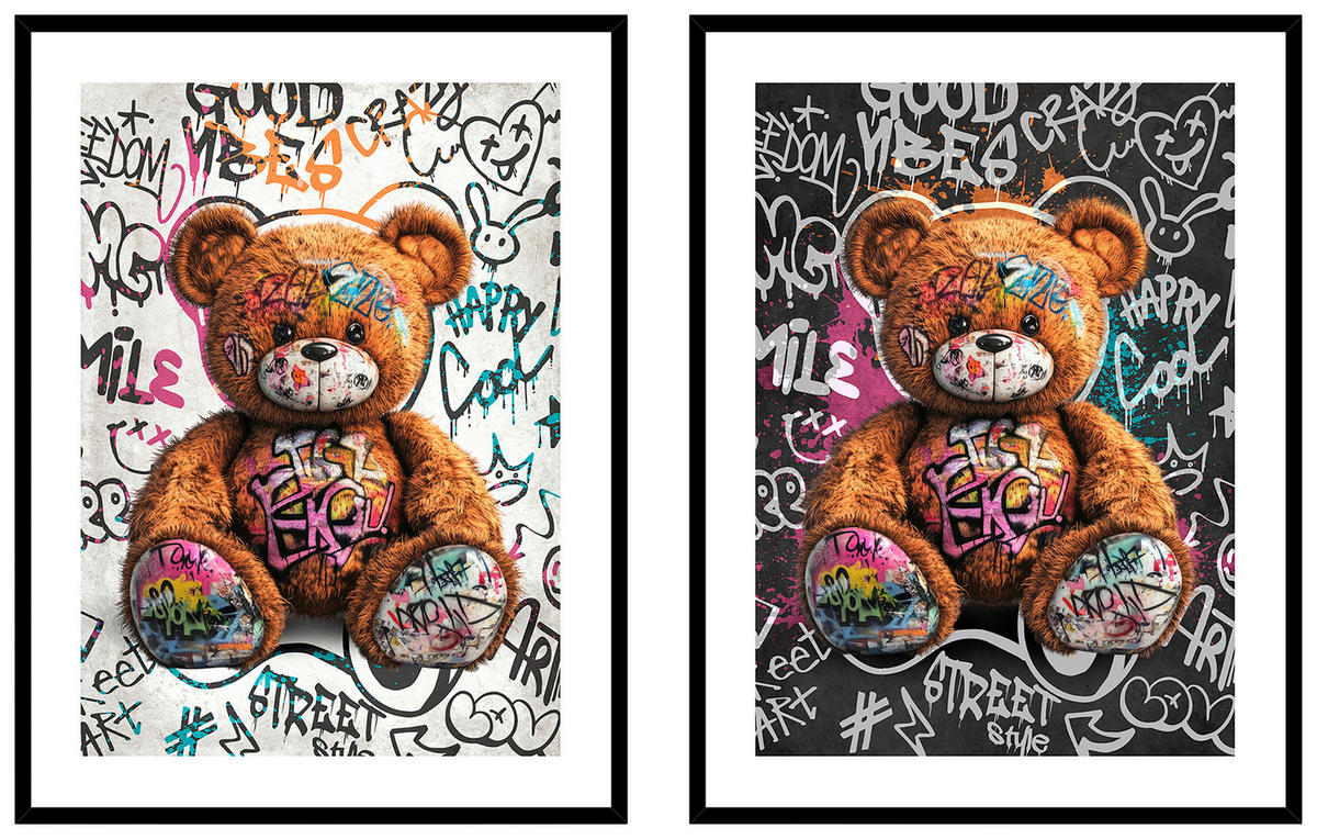 KUNSTDRUCK 30/40 cm  - Multicolor/Schwarz, Design, Holzwerkstoff (30/40cm) - Monee