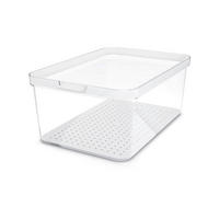 HŰTŐSZEKRÉNY DOBOZ  - fehér/átlátszó, Basics, műanyag (28,2/18,4/11,3cm) - Rotho