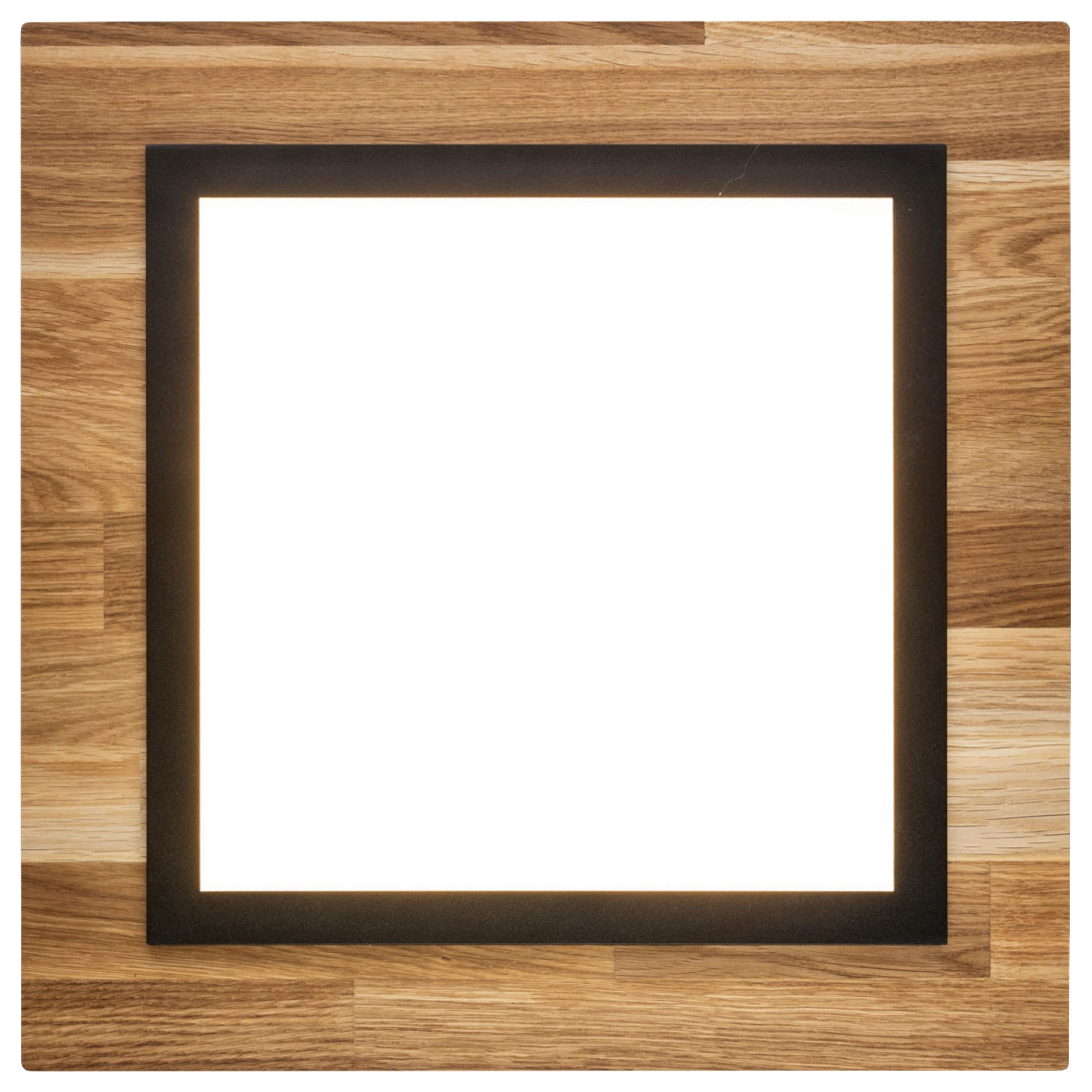 LED-PANEEL 40/40/5 cm  - Eichefarben/Schwarz, Design, Holz/Metall (40/40/5cm)